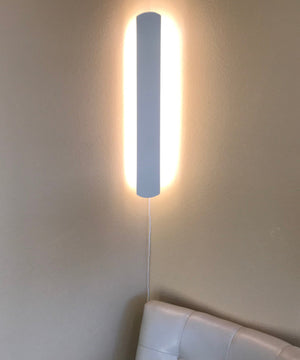 3"W Solid Wood Hover Plank Corner/Wall Accent Light Plug-In Almond Finish by Home Concept