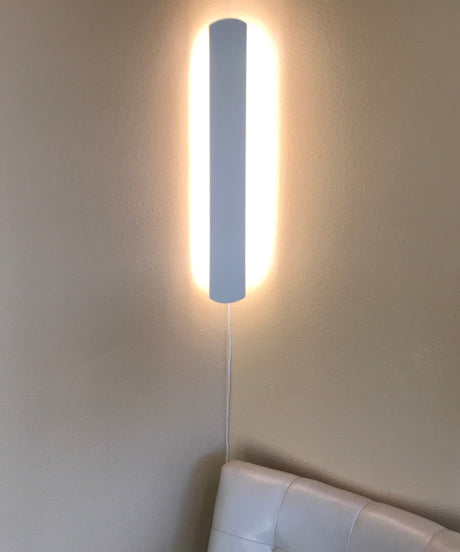 3"W Solid Wood Hover Plank Corner/Wall Accent Light Plug-In Almond Finish by Home Concept