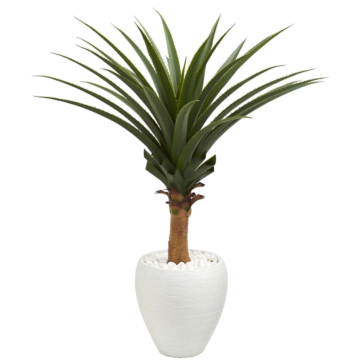 3.5' Agave Artificial Plant in White Planter