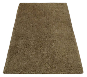 3x5, 4X6 and 5x7 Hand Woven Shag Olive Art Silk Soft Viscose Area Rug