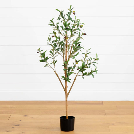 4’ Artificial Olive Tree with Natural Trunk