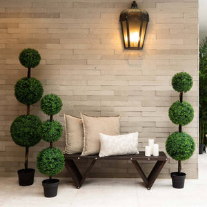 4’ Artificial Triple Ball Boxwood Topiary Tree (Indoor/Outdoor)