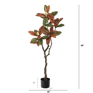 4’ Fall Magnolia Artificial Tree