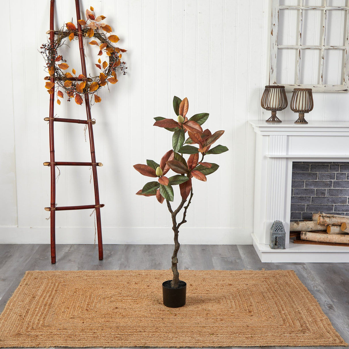 4’ Fall Magnolia Artificial Tree