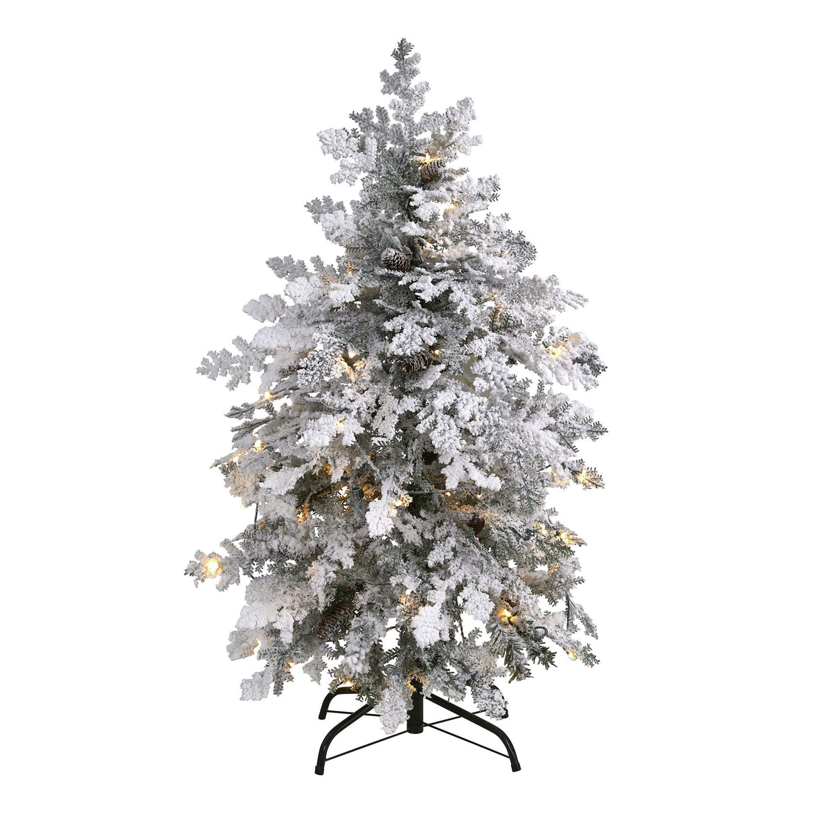 4' Flocked Montana Down Swept Spruce Artificial Christmas Tree with 70 ...