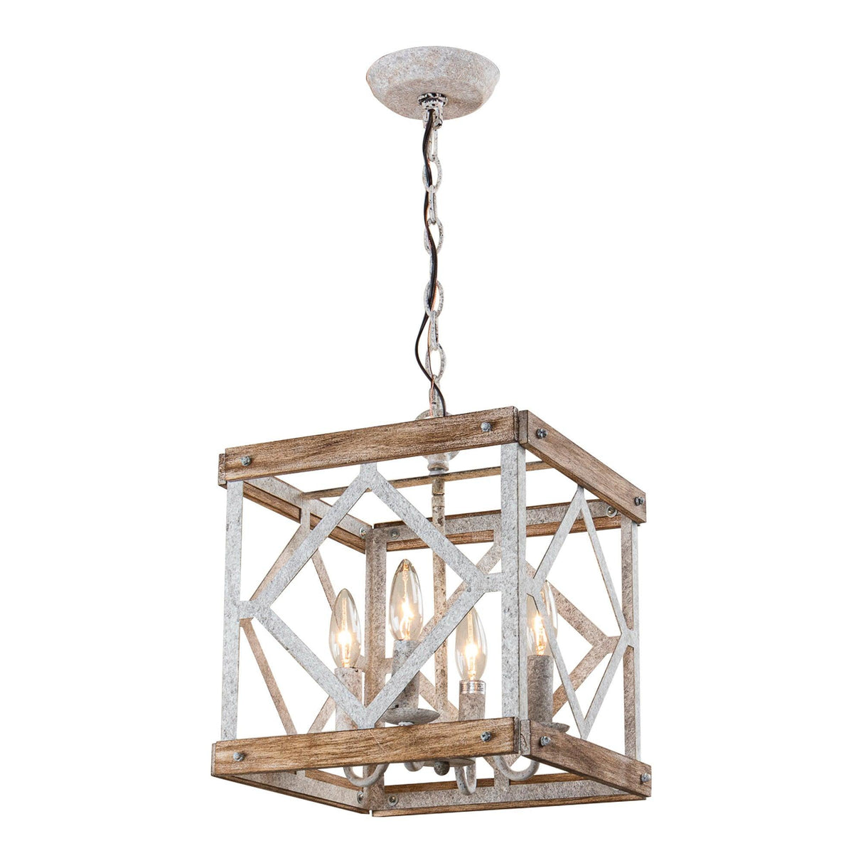 4-Light Farmhouse White Pendant Lighting