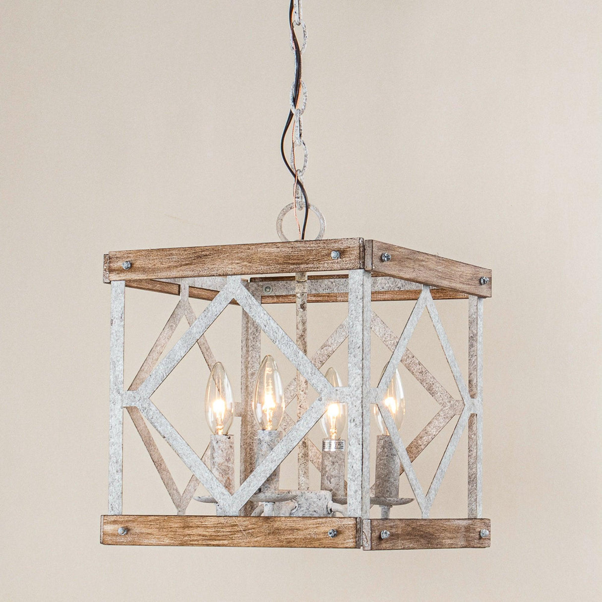 4-Light Farmhouse White Pendant Lighting