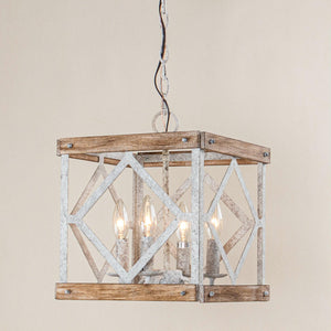 4-Light Farmhouse White Pendant Lighting