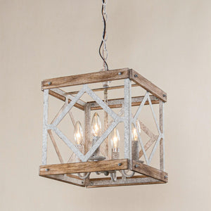 4-Light Farmhouse White Pendant Lighting