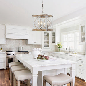 4-Light Farmhouse White Pendant Lighting