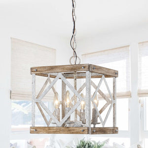 4-Light Farmhouse White Pendant Lighting