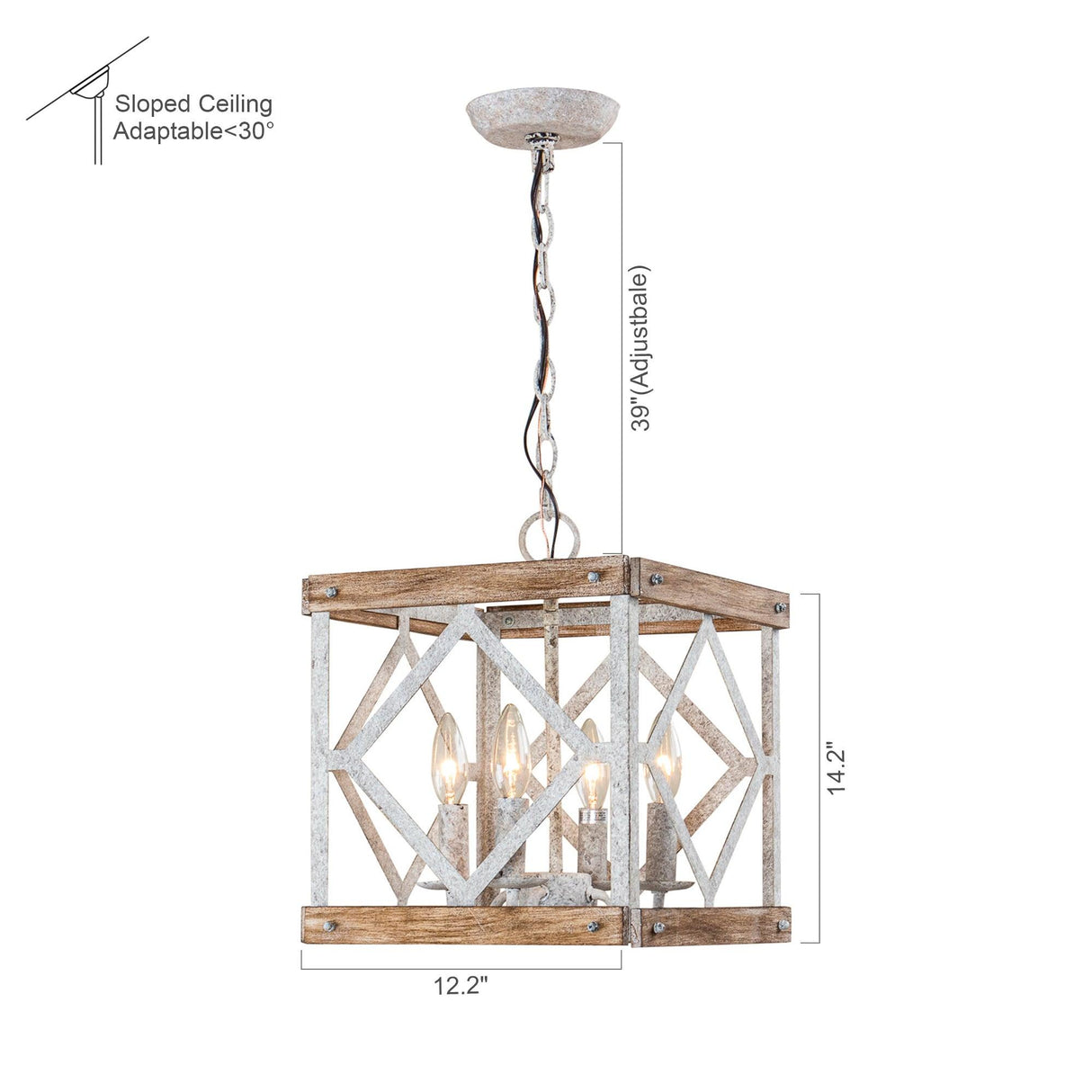 4-Light Farmhouse White Pendant Lighting