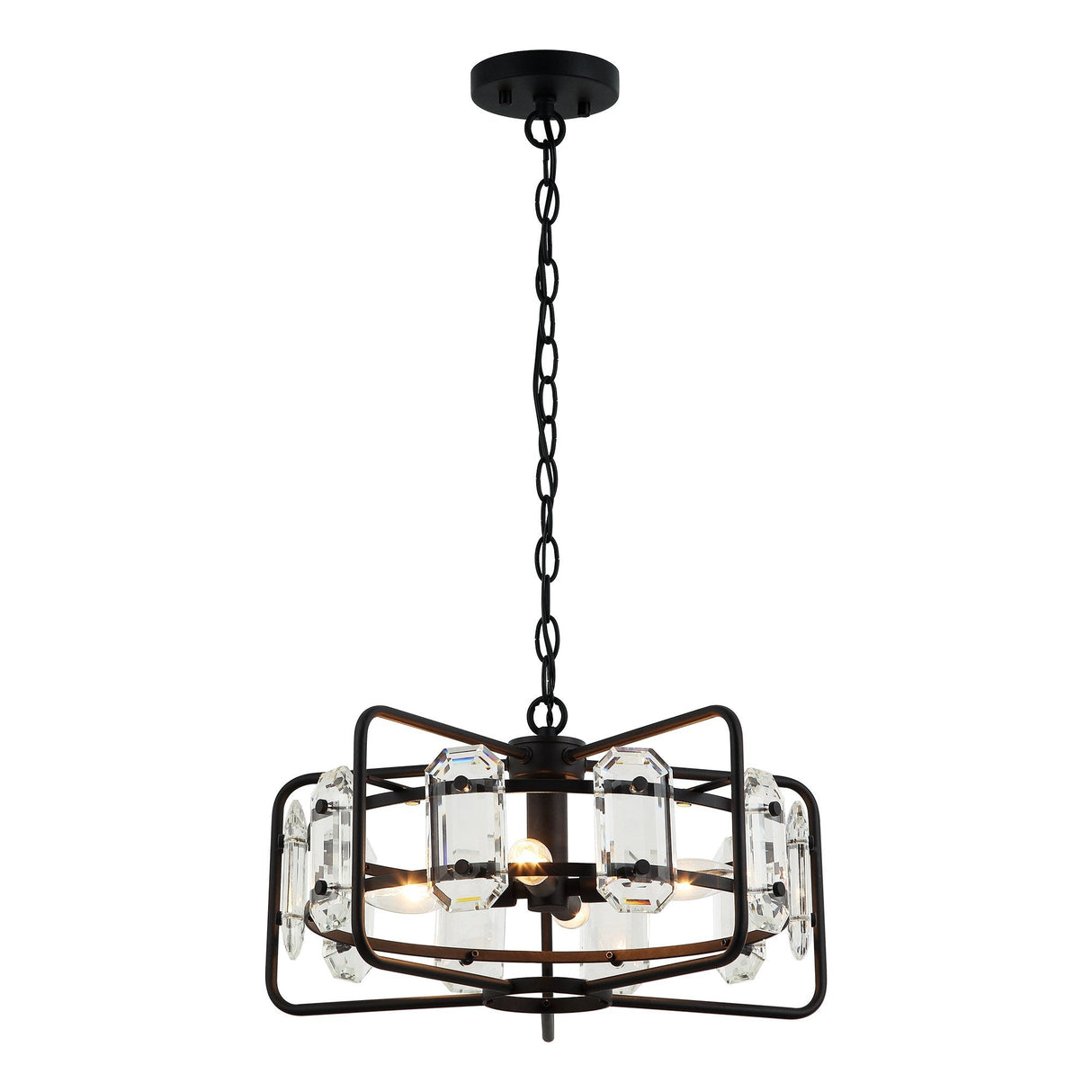 4-Light Golden or Black Modern Crystal Pendant Light