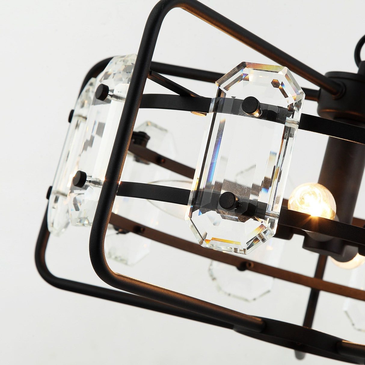 4-Light Golden or Black Modern Crystal Pendant Light