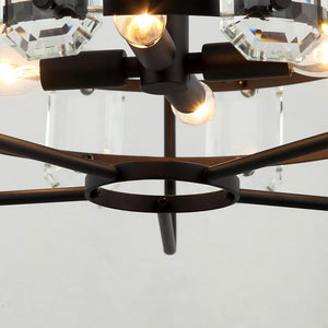 4-Light Golden or Black Modern Crystal Pendant Light