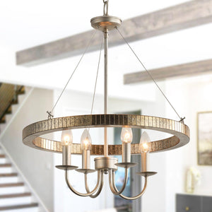 4-Light Iron Modern Island Pendant Lighting with Acrylic Lens