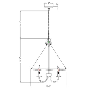 4-Light Iron Modern Pendant Lighting with Acrylic Lens