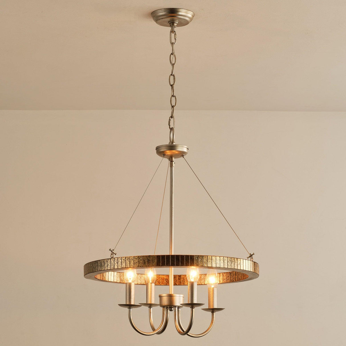 4-Light Iron Modern Pendant Lighting with Acrylic Lens