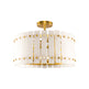 4-Light Modern Drum Marble Semi Flush Mount Ceiling Light