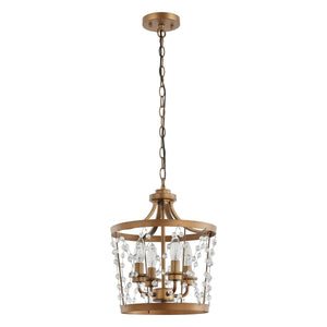 4-Light Rustic Saddlebrown Pendant Lighting