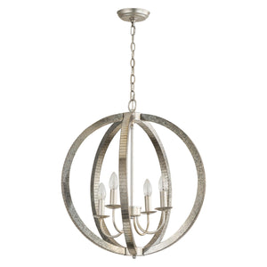 4-Light Satin Nickel Modern Iron Chandelier Industrial Classic Ceiling Pendant Lights