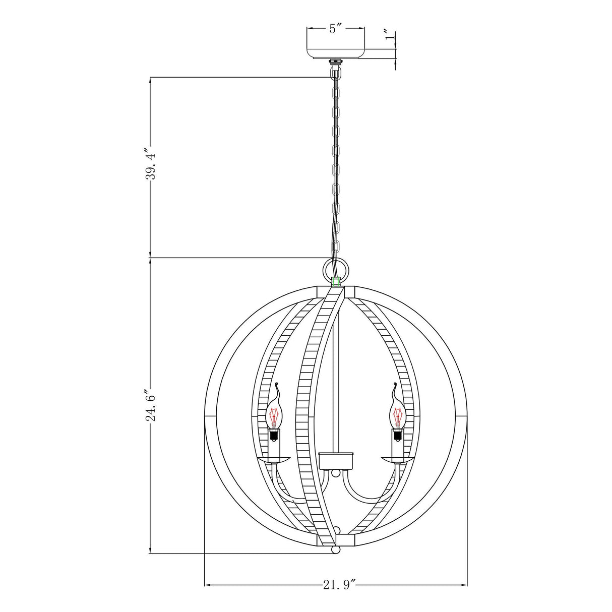 4-Light Satin Nickel Modern Iron Chandelier Industrial Classic Ceiling Pendant Lights