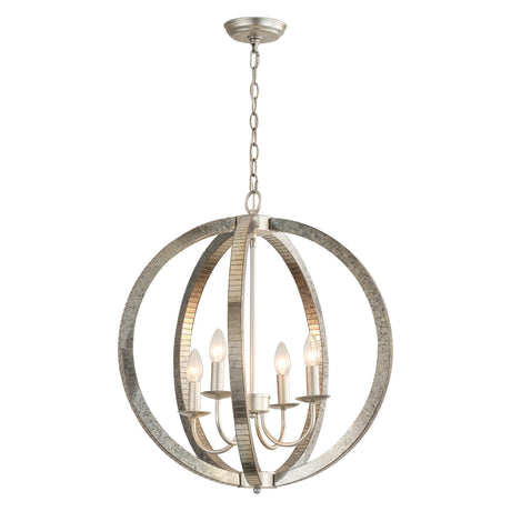 4-Light Satin Nickel Modern Iron Chandelier Industrial Classic Ceiling Pendant Lights