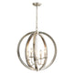 4-Light Satin Nickel Modern Iron Chandelier Industrial Classic Ceiling Pendant Lights