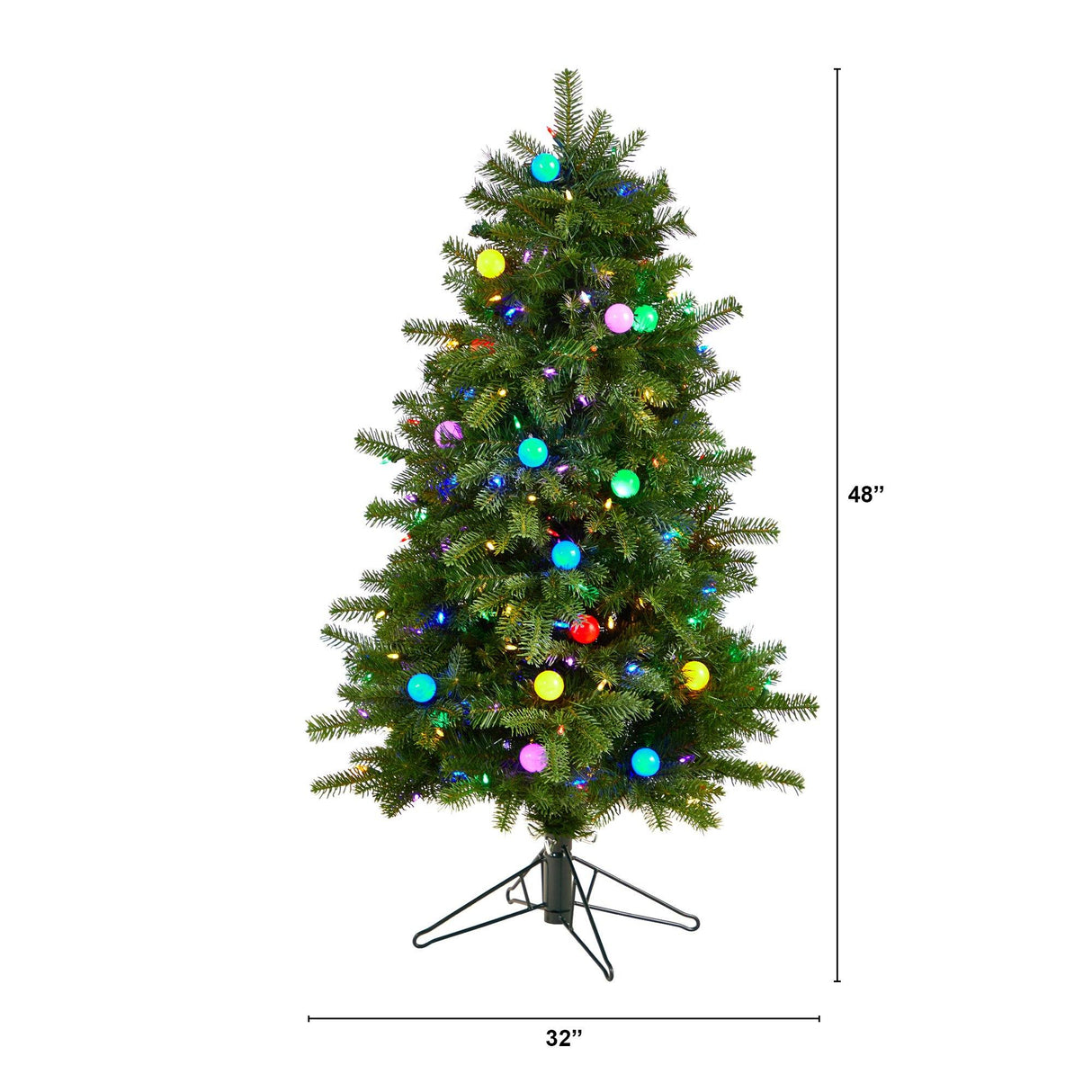 4’ Montana Mountain Fir Multi Color Artificial Christmas Tree