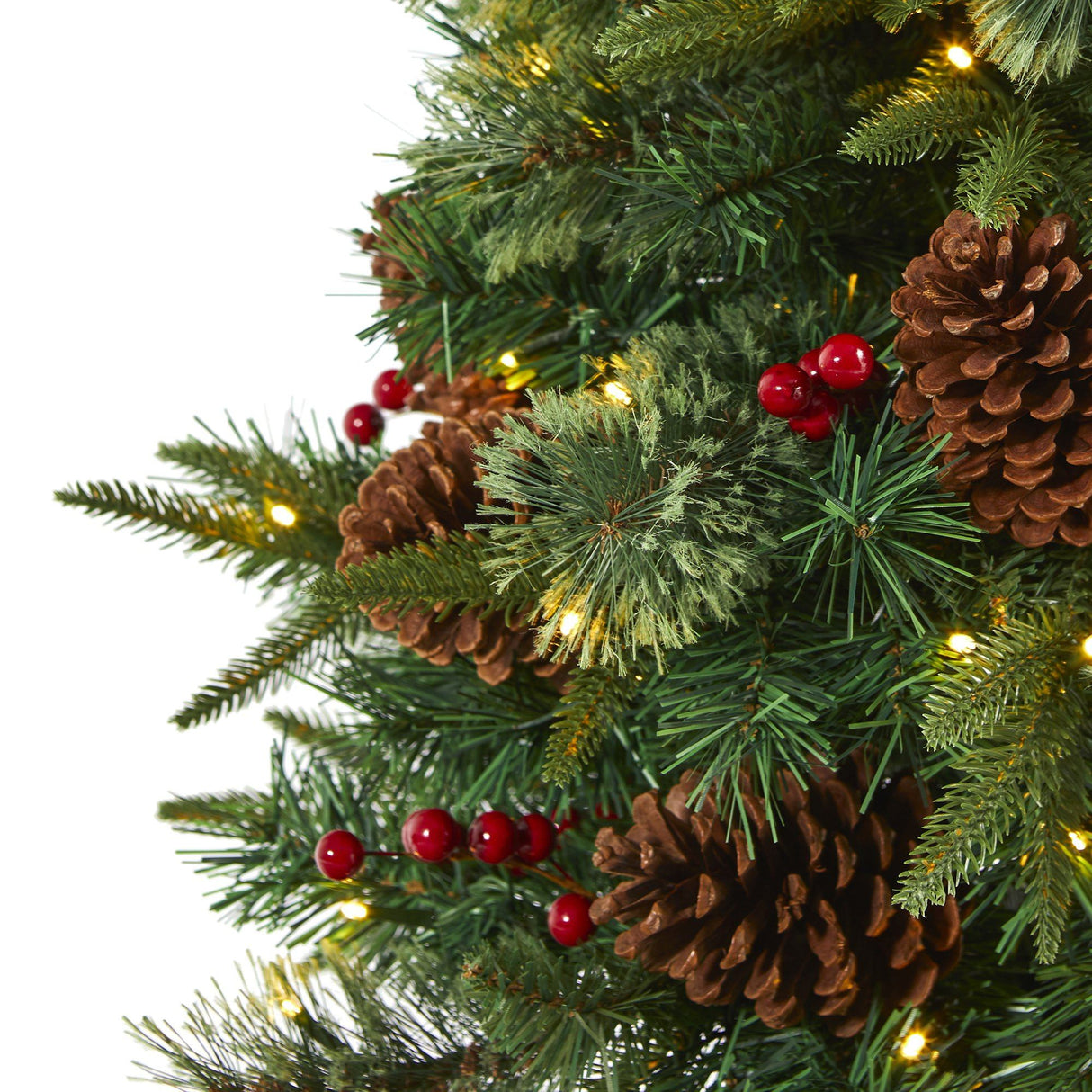 4’ Pine, Pinecone and Berries Artificial Christmas Tree in Decorative Urn