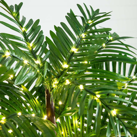 4’ UV Resistant Lighted Artificial Palm Tree with 127 Warm White LED Lights (Indoor/Outdoor)