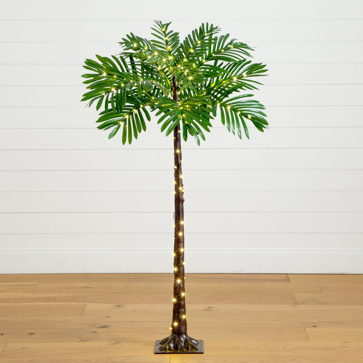 4’ UV Resistant Lighted Artificial Palm Tree with 127 Warm White LED Lights (Indoor/Outdoor)