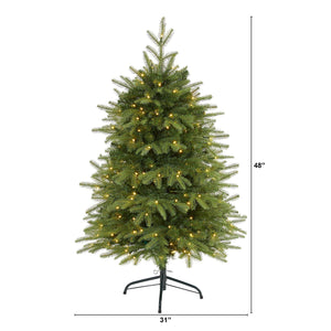 4’ Vancouver Fir “Natural Look” Artificial Christmas Tree with 250 Clear LED Lights and 814 Bendable Branches