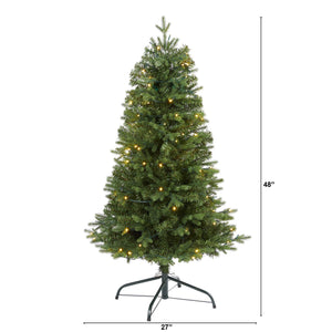 4' Vermont Fir Artificial Christmas Tree with 100 Clear LED Lights