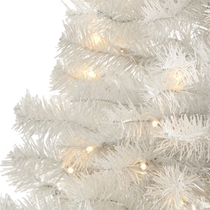 4' White Artificial Christmas Tree with 100 Clear LED Lights