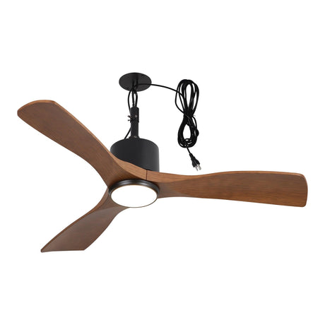 42 Inch Patio Guard IP65 Outdoor DC Motor Black Modern Hanging Buckle Downrod Ceiling Fan with Light