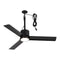 42 Inch Rhine Indoor/Wet Outdoor IP65 Black Anywhere Waterproof Ceiling Fan with LED Light and Convenient Hanging Hook