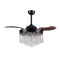 42" Mateo Modern Downrod Mount Crystal Ceiling Fan with Lighting and Remote Control