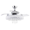 42" Modern Chrome Downrod Mount Crystal Ceiling Fan with Lighting and Remote Control