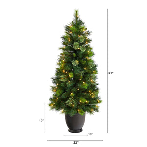 4.5’ Oregon Pine Christmas Tree in Decorative Planter