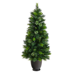 4.5’ Oregon Pine Christmas Tree in Decorative Planter