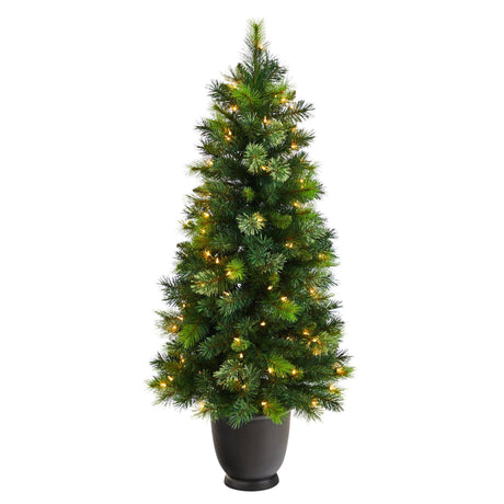 4.5’ Oregon Pine Christmas Tree in Decorative Planter