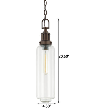 4.5"W 1-Light Pendant Burnished Bronze