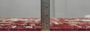 4x6 Hand Knotted Beige and Maroon Modern Abstract Contemporary Recycled Silk Area Rug | OP64
