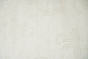 4x6 Hand Woven and Carved Silver and Ivory Floral Art Silk Rug | KNT5