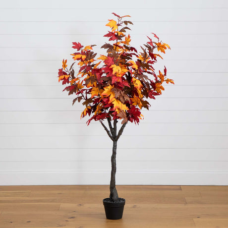 5' Artificial Fall Smoky Maple Tree