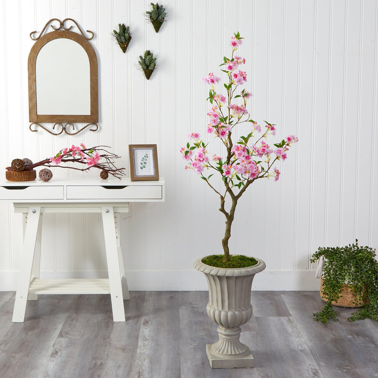 5’ Cherry Blossom Artificial Tree in Sand Finished Urn