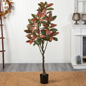 5’ Fall Magnolia Artificial Tree