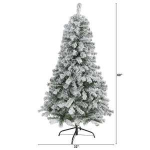 5' Flocked Rock Springs Spruce Artificial Christmas Tree