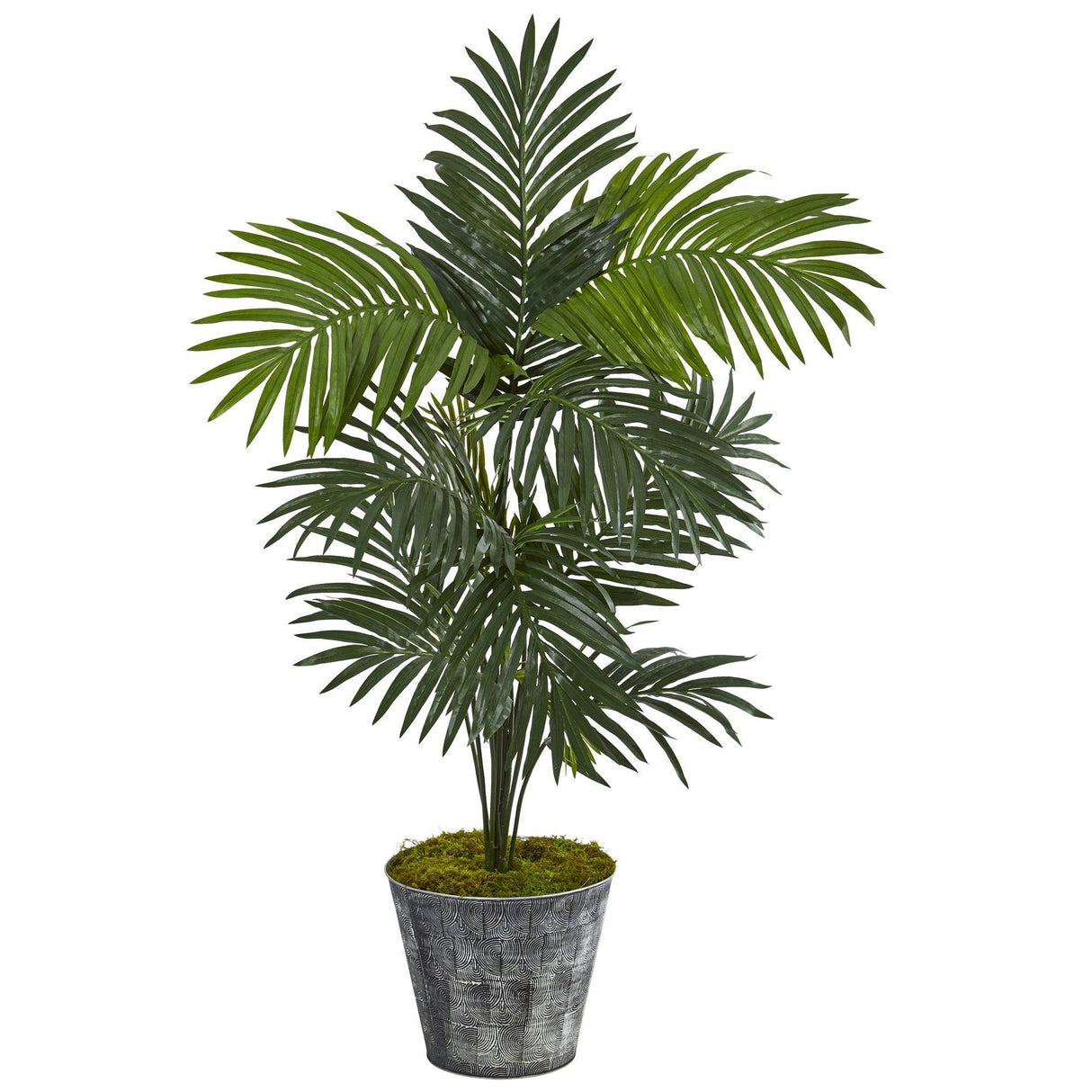 5’ Kentia Artificial Palm Tree in Decorative Tin Bucket